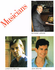 Photos of Musucians from Japan Tour 1987 program