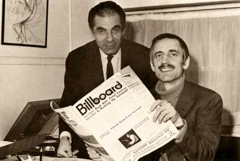 Paul Mauriat with J.J.Tilche, Director of Production for Philips Records 