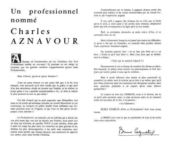 Charles Aznavor A Professisional