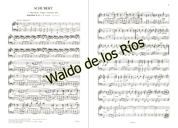 Waldo de Los Rios - Sinfonie Music Sheet Sample Schubert